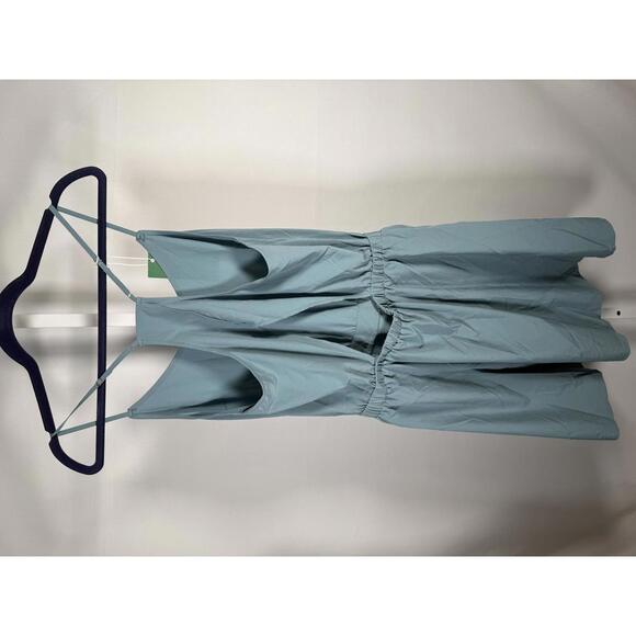 NWT Halara Breezeful Cut Out Pocket Pleated Mini Casual Dress Mineral Blue M - Picture 8 of 12